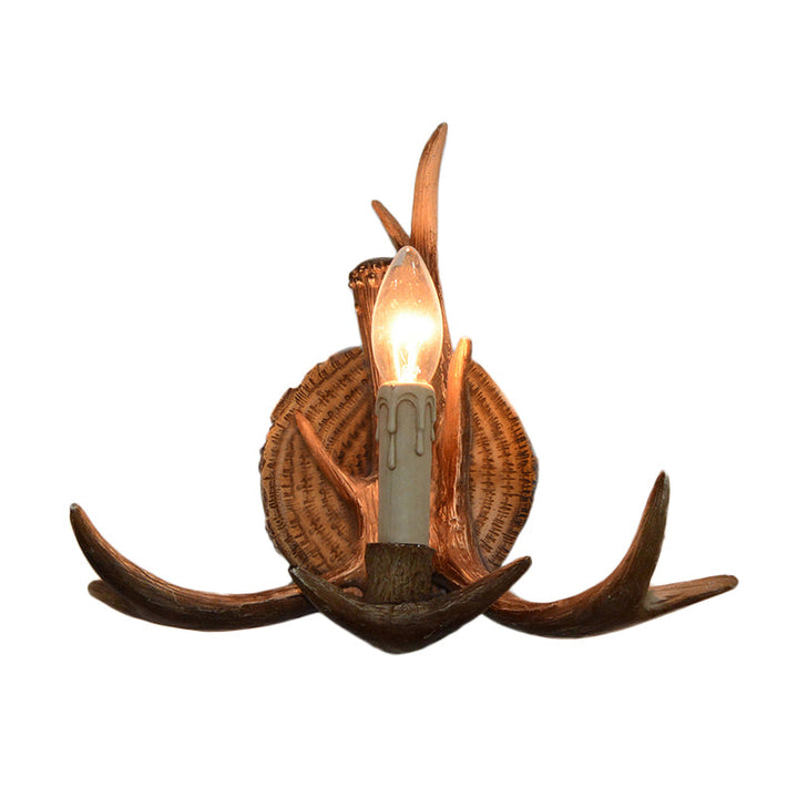 Skørter | 1 Light Exposed Bulb Wall Lamp Traditional White/Wood Resin Wall Lamp Fixture for Hallway