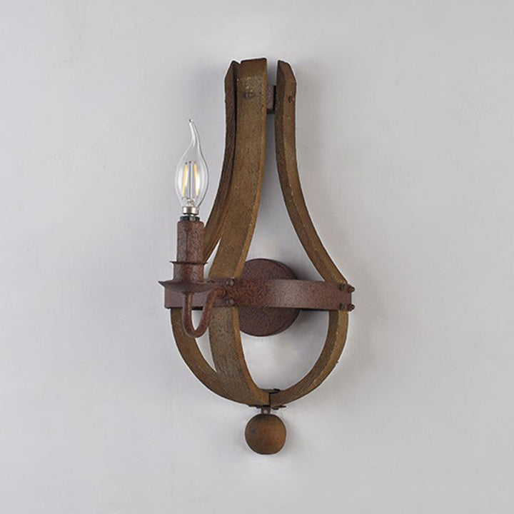 Skørter | 8"/11.5"/15" Width Candle Metal Wall Lamp Country 1/2/3 Lights Dining Room Wall Lighting Fixture in Rust