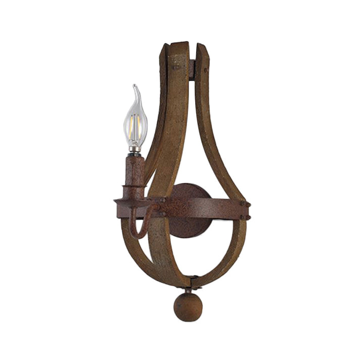 Skørter | 8"/11.5"/15" Width Candle Metal Wall Lamp Country 1/2/3 Lights Dining Room Wall Lighting Fixture in Rust
