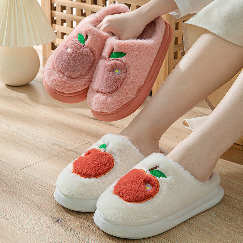 Lisslune | Cotton Slippers For Women Autumn And Winter Indoor Warm And Cute Home Slippers Nonslip Fuzzy Plush Shoes