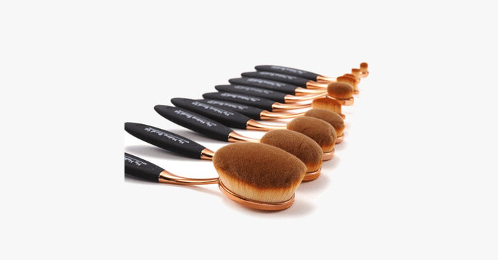 Lisslune | Black and Gold Oval Brush Set