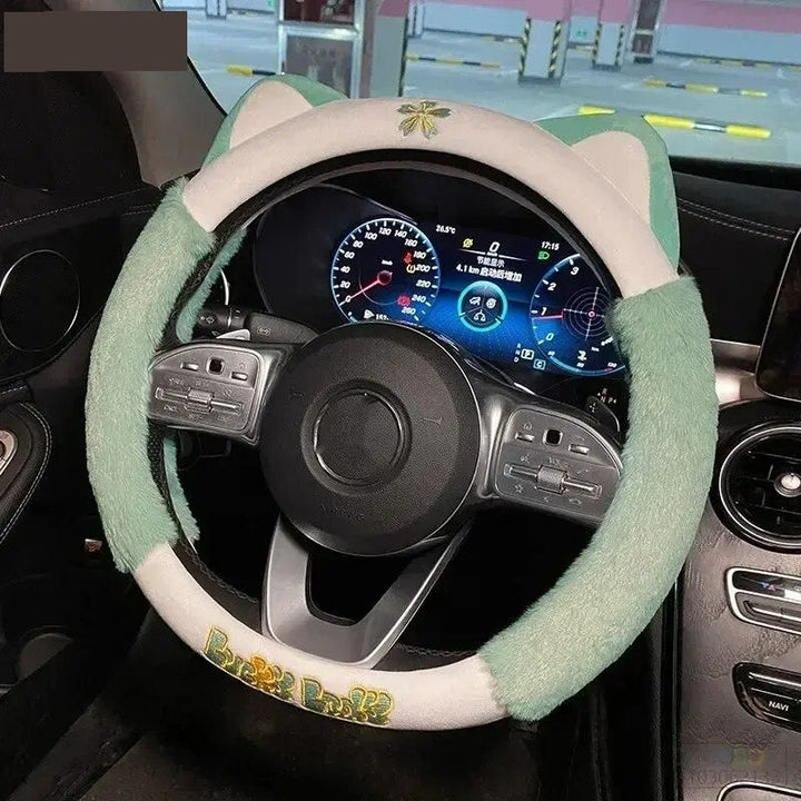 Lisslune | Colorful Plush Winter Steering Wheel Cover