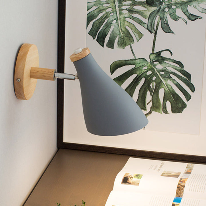 Skørter | Flared Wall Lighting Modernism Metal 1 Lamp Sconce Light Fixture in Gray with Rotating Knob