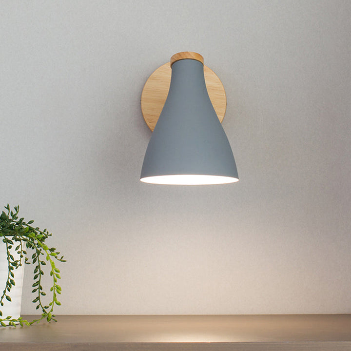 Skørter | Flared Wall Lighting Modernism Metal 1 Lamp Sconce Light Fixture in Gray with Rotating Knob