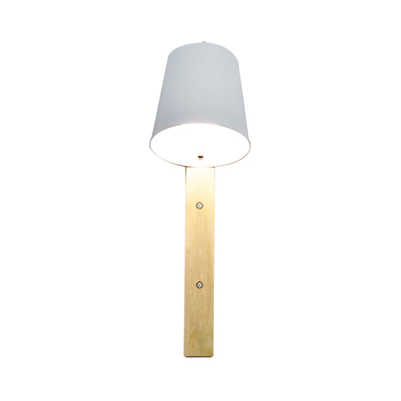 Skørter | Metallic Bell Wall Light Modern 1 Head Black/White Wall Light with Rectangular Wooden Backplate