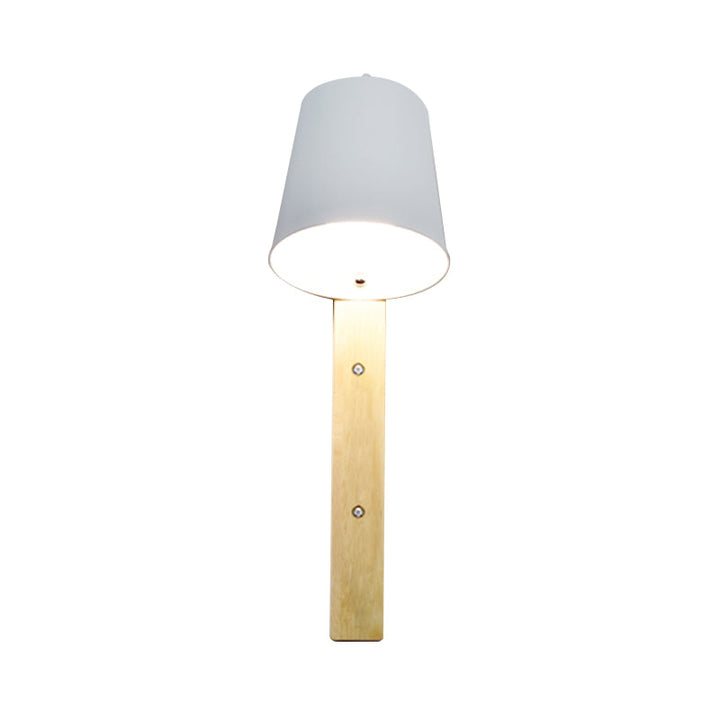 Skørter | Metallic Bell Wall Light Modern 1 Head Black/White Wall Light with Rectangular Wooden Backplate