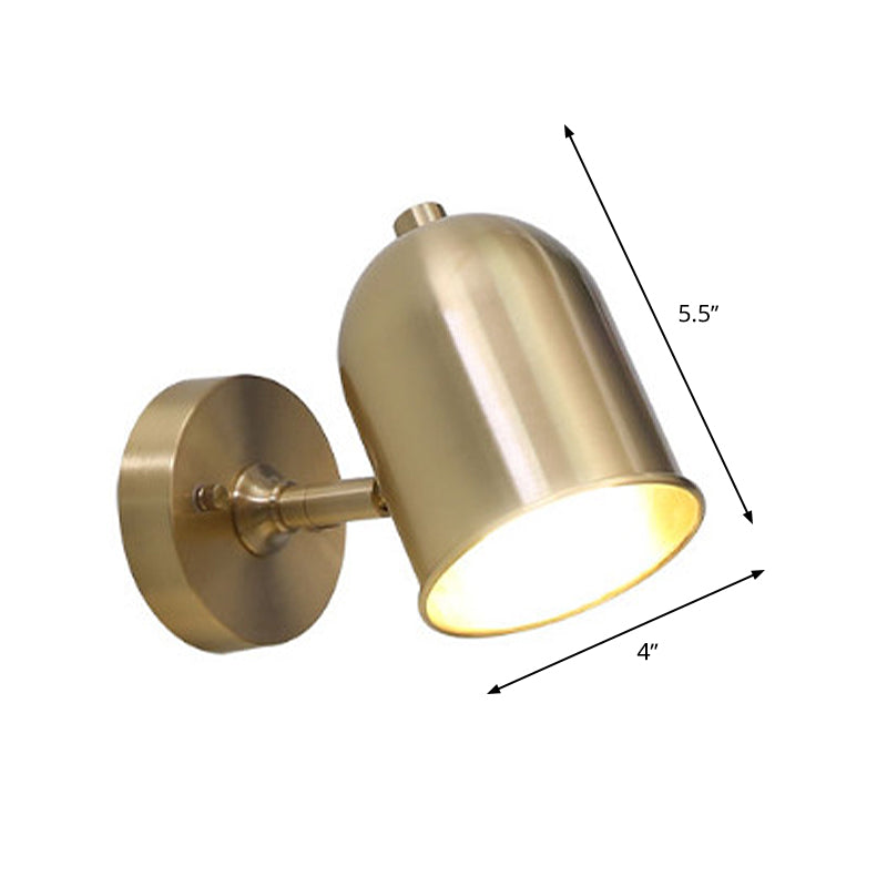 Lisslune | Modern 1 Light Wall Lighting Golden Dome LED Wall Lamp with Metal Shade for Bathroom