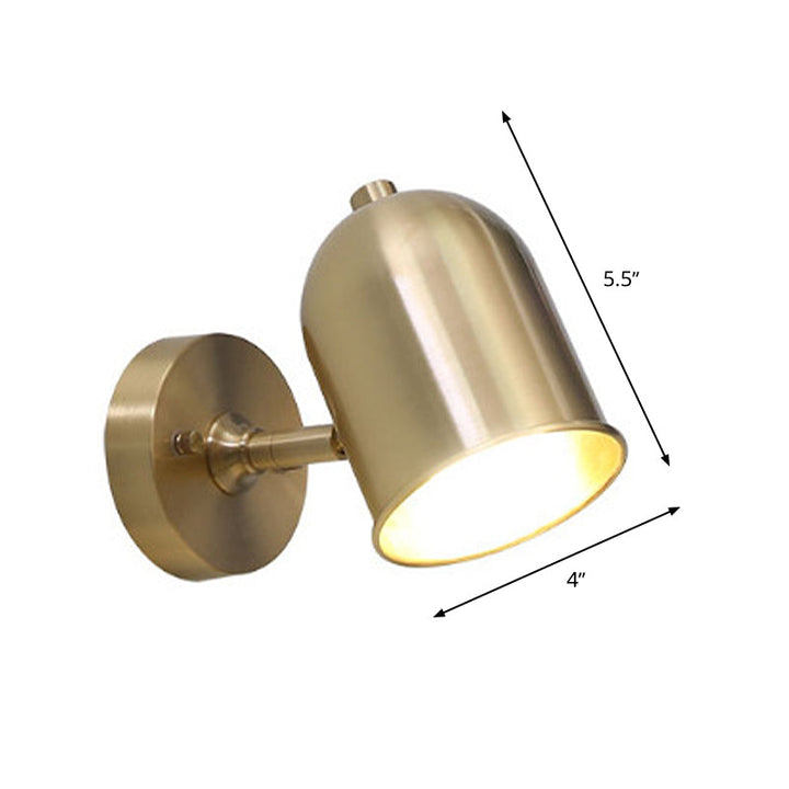 Lisslune | Modern 1 Light Wall Lighting Golden Dome LED Wall Lamp with Metal Shade for Bathroom