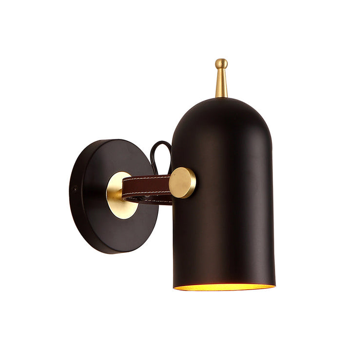 Lisslune | 1 Bulb Stair Wall Lamp Modern Black LED Wall Lighting with Extended Dome Iron Shade