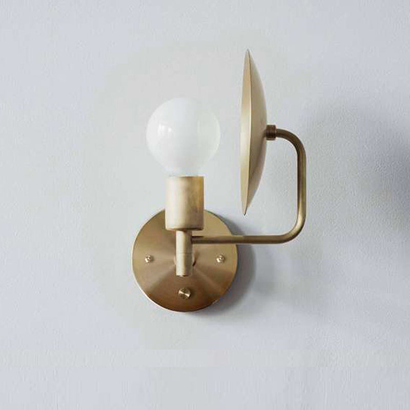 Lisslune | Modern Bare Bulb Metal Wall Lamp 1 Head LED Wall Light Fixture in Gold for the Living Room