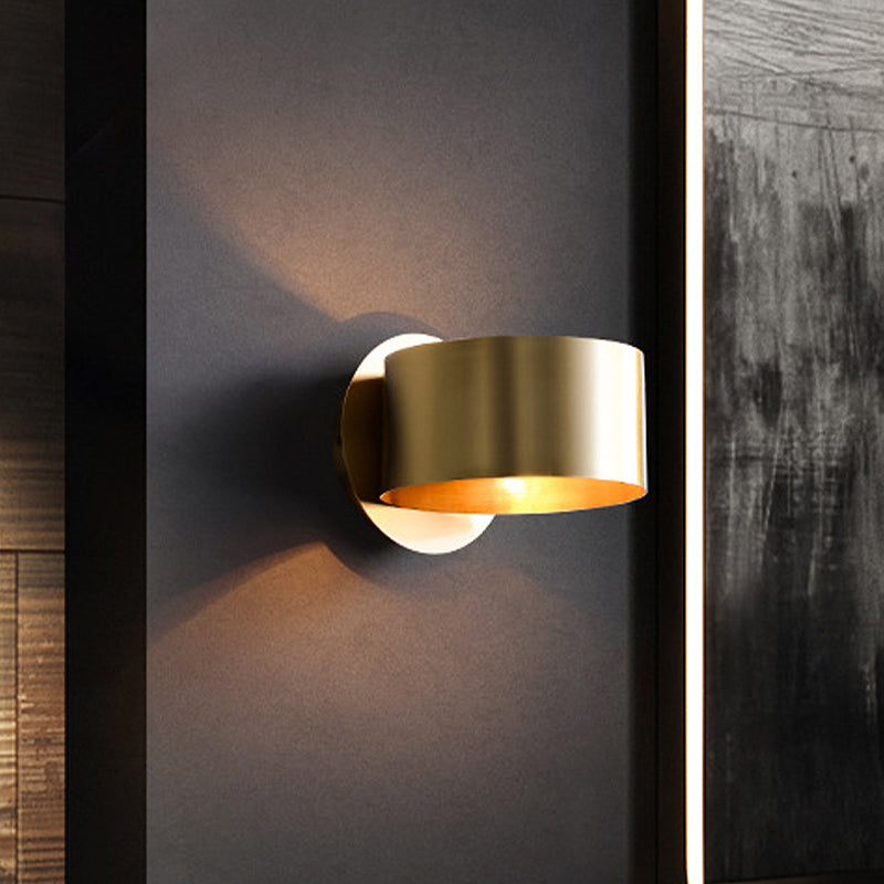 Skørter | Brass Drum Wall Lamp Fixture Modernism 1 Head Metal Wall Sconces Lighting for Bedroom