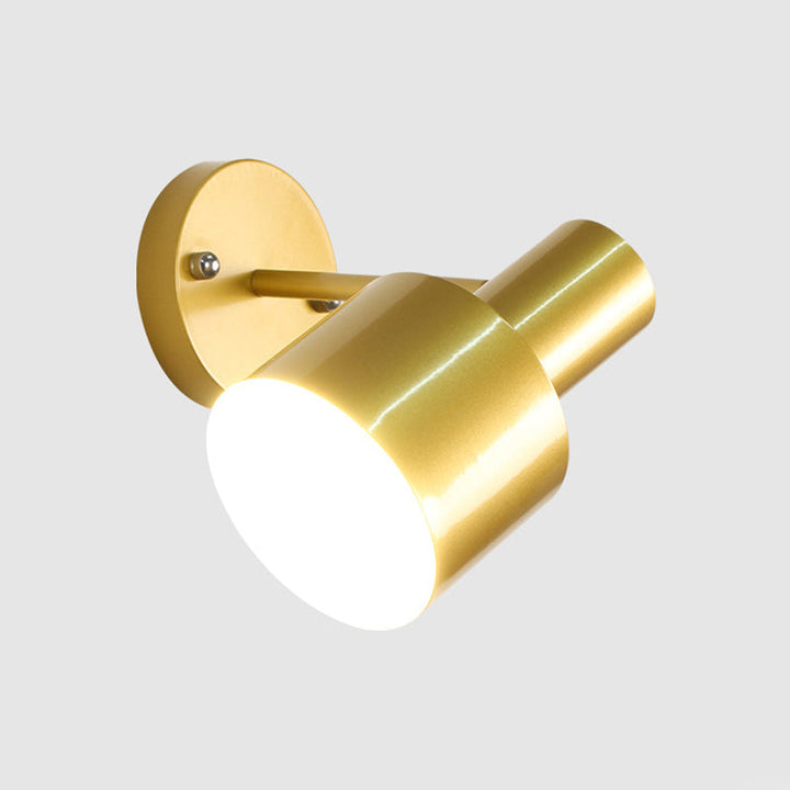 Lisslune | Simplicity 1-Bulb Wall Lighting Gold/Rose Gold Cylinder Wall Light with Metal Shade for the Bedroom