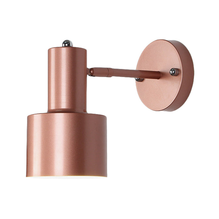 Lisslune | Simplicity 1-Bulb Wall Lighting Gold/Rose Gold Cylinder Wall Light with Metal Shade for the Bedroom
