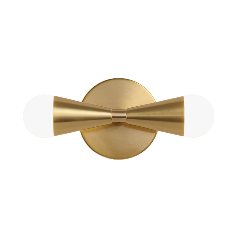 Lisslune | Metallic Extendable Wall Light Minimalism 2 Lights Brass Wall Lighting Idea for Living Room