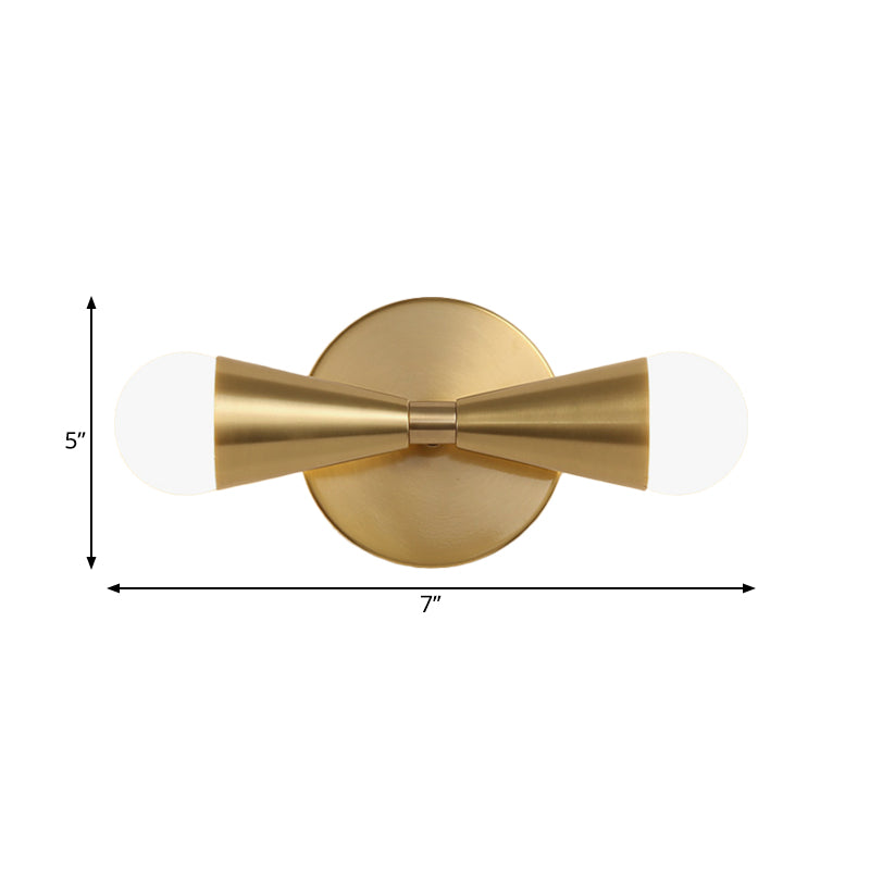Lisslune | Metallic Extendable Wall Light Minimalism 2 Lights Brass Wall Lighting Idea for Living Room