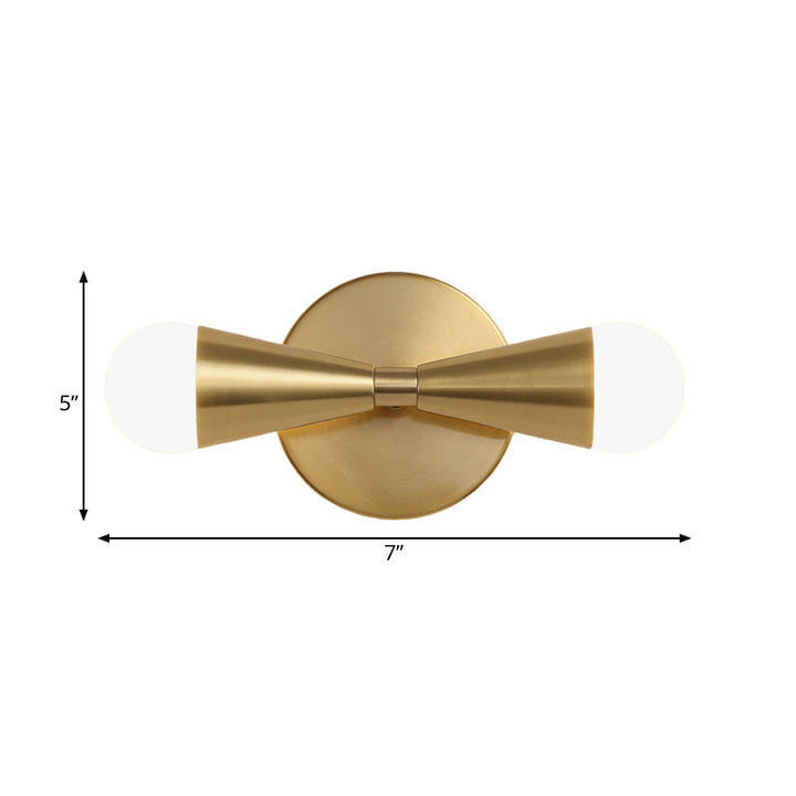 Lisslune | Metallic Extendable Wall Light Minimalism 2 Lights Brass Wall Lighting Idea for Living Room