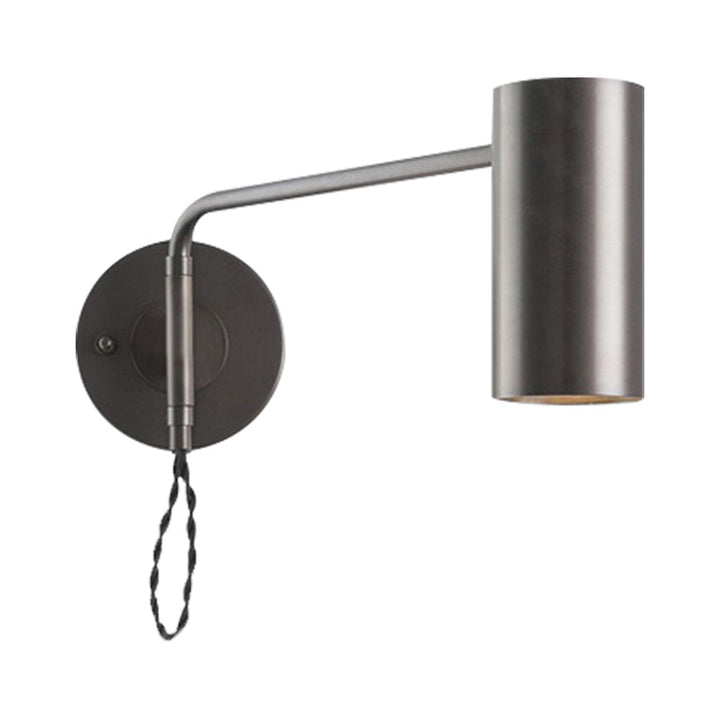 Skørter | Contemporary 1-Light Wall Lighting Black/Brass Cylinder Wall Lamp with Metal Shade for Bedroom