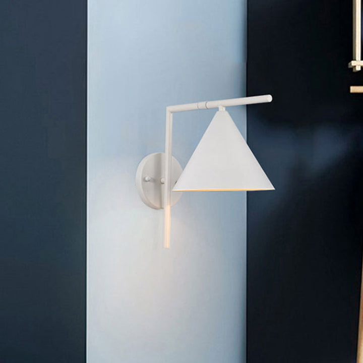 Lisslune | Conical Wall Application Lighting Contemporary Metal 1 Head Black/White/Gold Wall Lamp for Bedroom