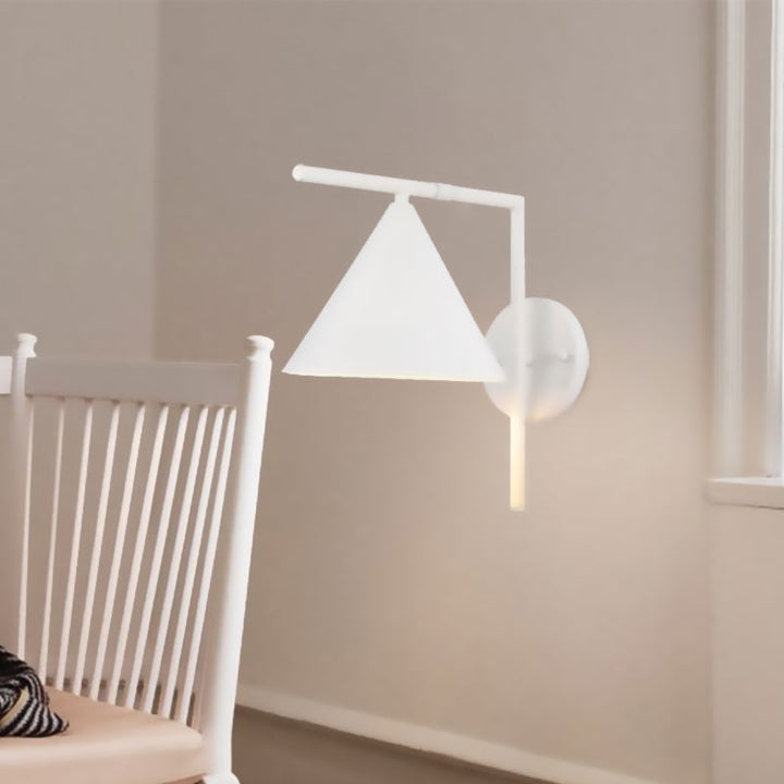 Lisslune | Conical Wall Application Lighting Contemporary Metal 1 Head Black/White/Gold Wall Lamp for Bedroom