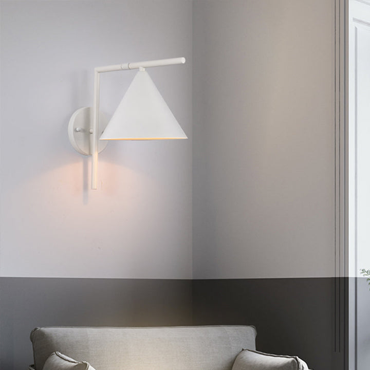 Lisslune | Conical Wall Application Lighting Contemporary Metal 1 Head Black/White/Gold Wall Lamp for Bedroom