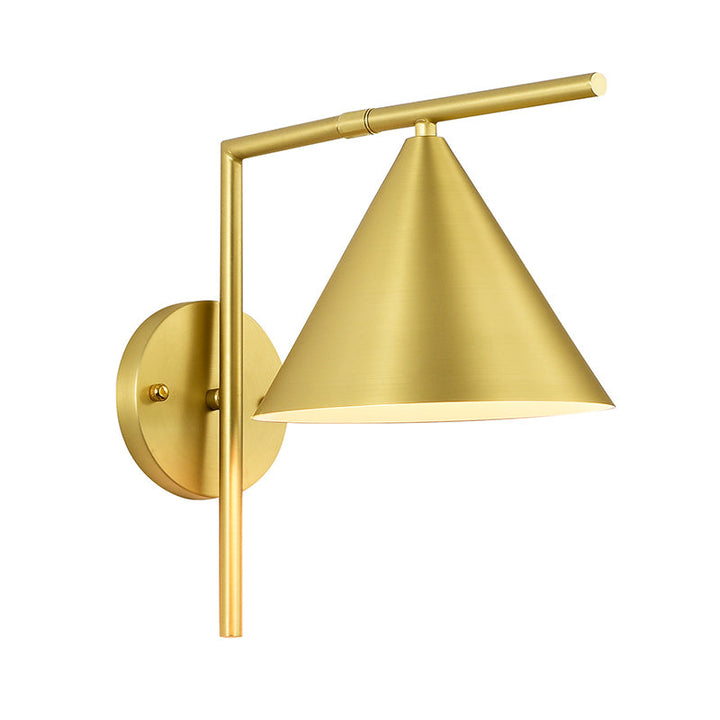 Lisslune | Conical Wall Application Lighting Contemporary Metal 1 Head Black/White/Gold Wall Lamp for Bedroom