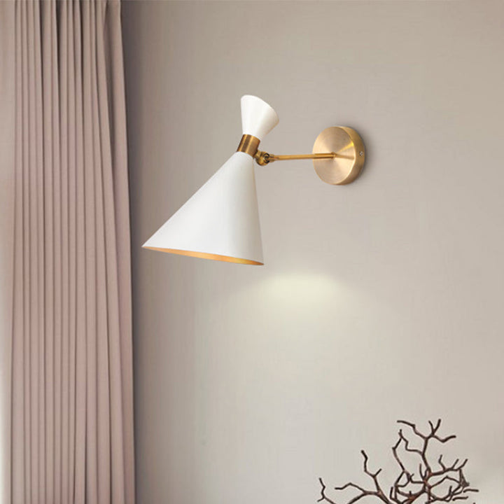 Skørter | 1 Cup Restaurant Wall Lamp Modern Black/White Wall Lamp with Flared Metal Shade