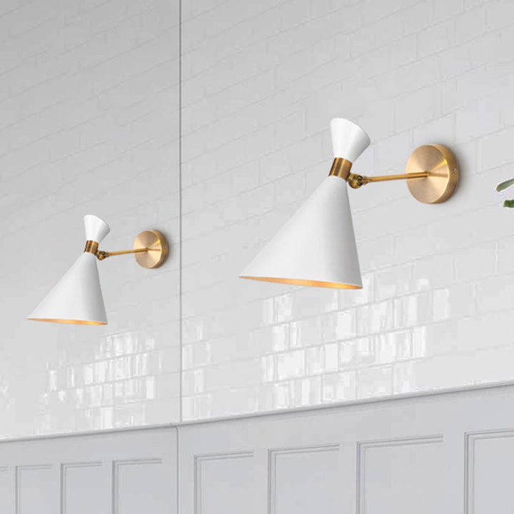 Skørter | 1 Cup Restaurant Wall Lamp Modern Black/White Wall Lamp with Flared Metal Shade