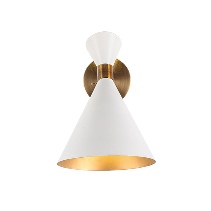 Skørter | 1 Cup Restaurant Wall Lamp Modern Black/White Wall Lamp with Flared Metal Shade