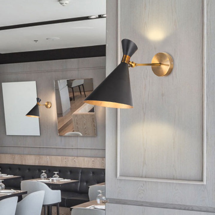 Skørter | 1 Cup Restaurant Wall Lamp Modern Black/White Wall Lamp with Flared Metal Shade