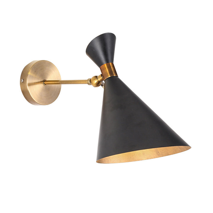 Skørter | 1 Cup Restaurant Wall Lamp Modern Black/White Wall Lamp with Flared Metal Shade