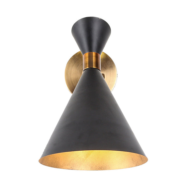 Skørter | 1 Cup Restaurant Wall Lamp Modern Black/White Wall Lamp with Flared Metal Shade