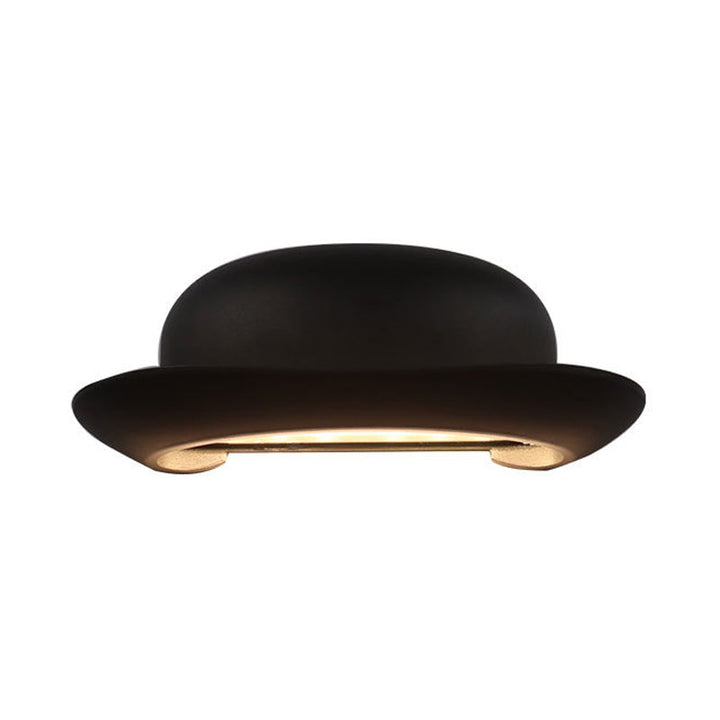 Lisslune | LED Bedroom Wall Light Modernism Black Wall Lighting with Hat Metal Shade in Warm/Natural Light