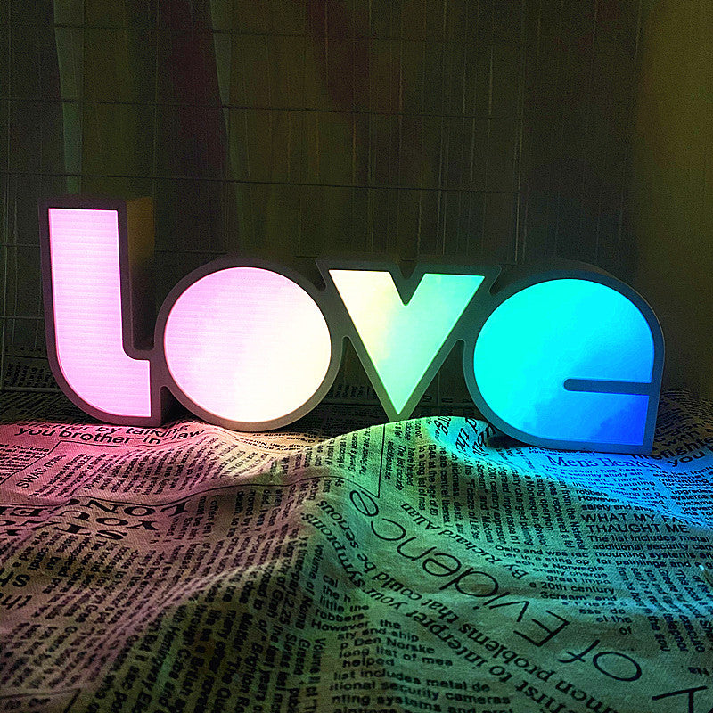 Lisslune | Modern Art Deco waterproof PS LOVE letters LED table lamp for the bedroom