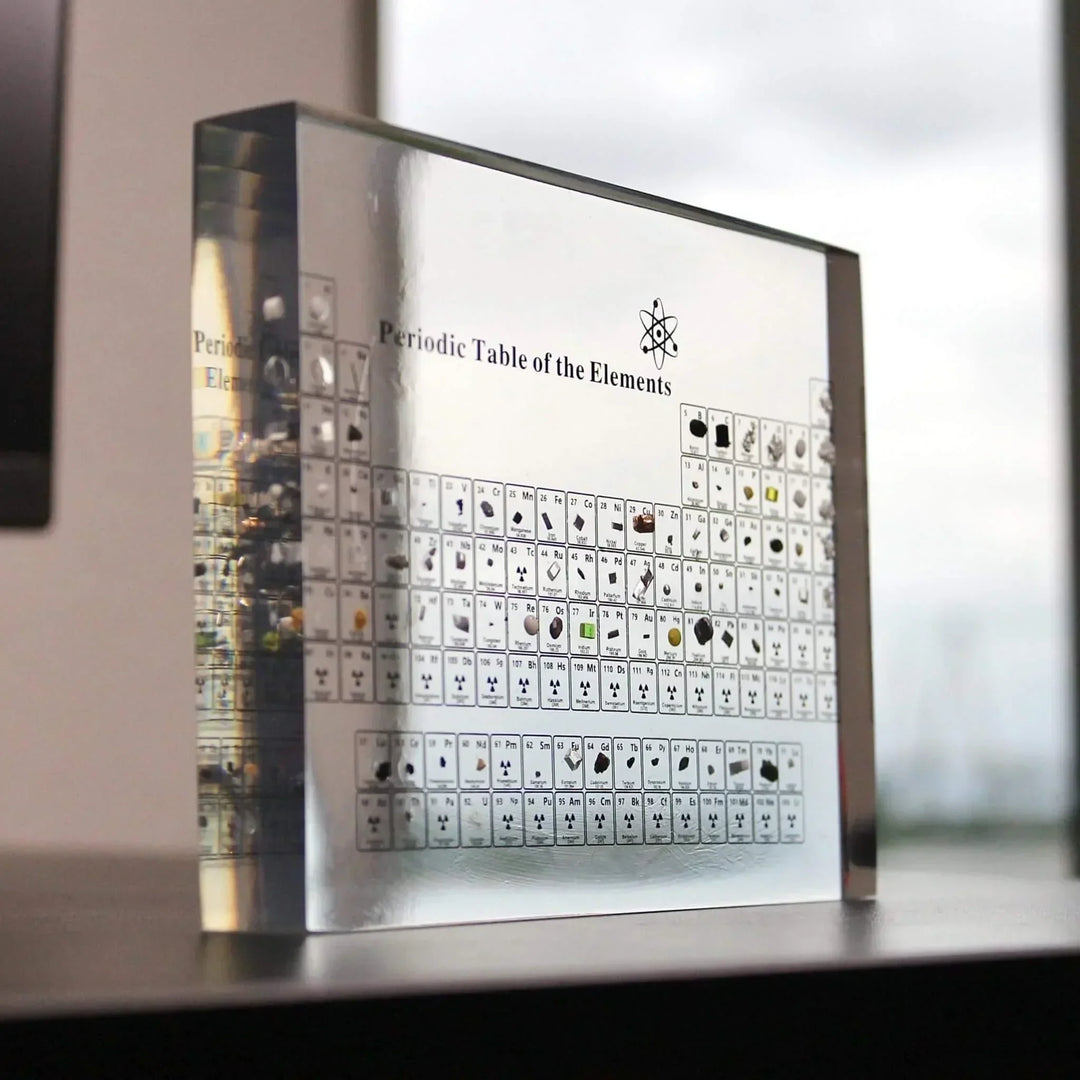 Lisslune | AtomVault | Educational Periodic Table Display with Real Elements – Premium Glass Science Decor
