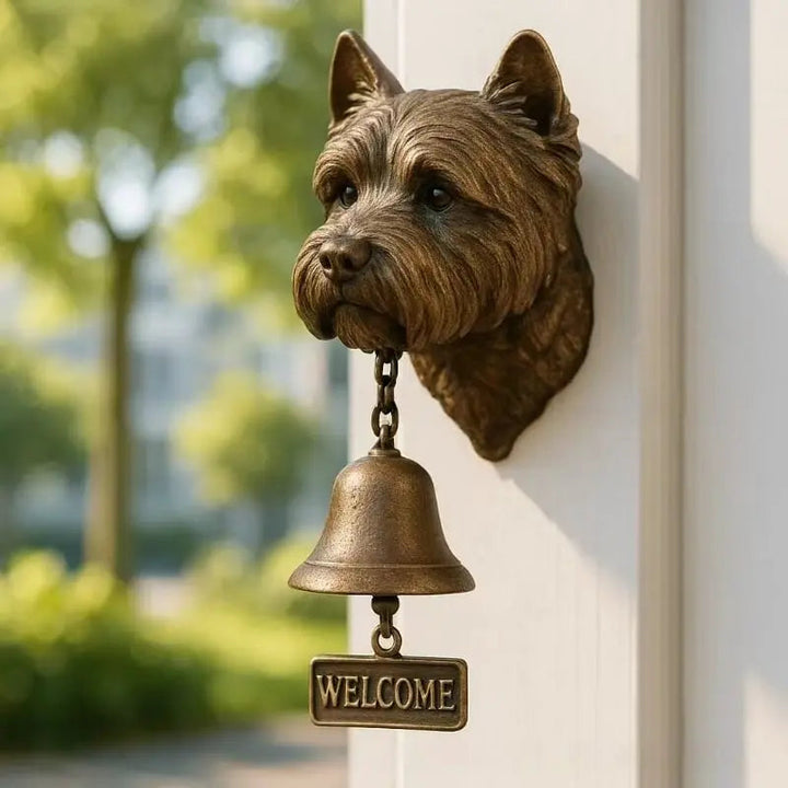 Lisslune | Welcome Bell Shepherd Bronze – Elegant Wall Bell with German Shepherd Design