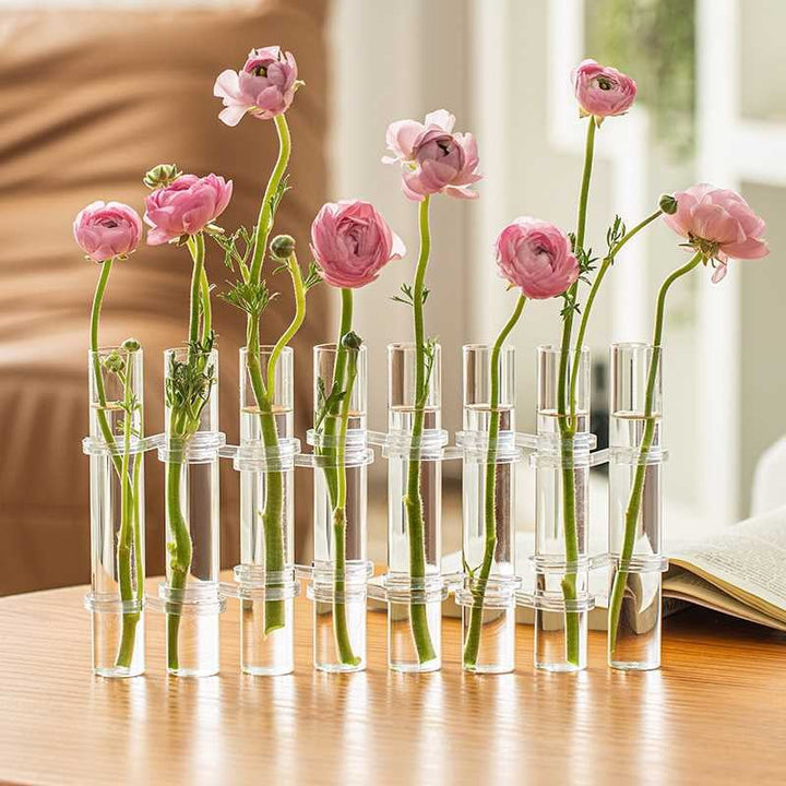 Lisslune | Flexible Flower Vases with Hinges | Modern Glass Tube Vase