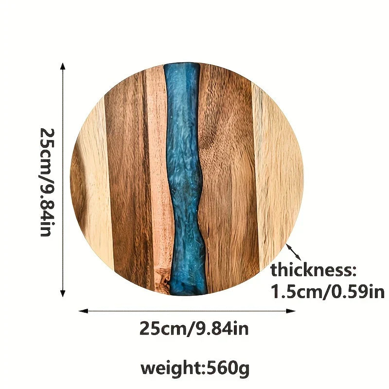 Lisslune | Round Cutting Board Made of Acacia Wood – Versatile Kitchen Board for Steak, Snacks, and More