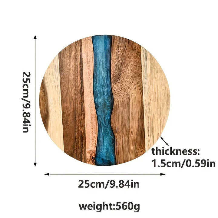 Lisslune | Round Cutting Board Made of Acacia Wood – Versatile Kitchen Board for Steak, Snacks, and More