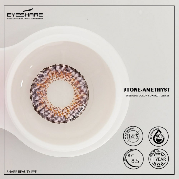 Rynx 3TONE Amethyst 14.5mm 1 Pair | 1 Year