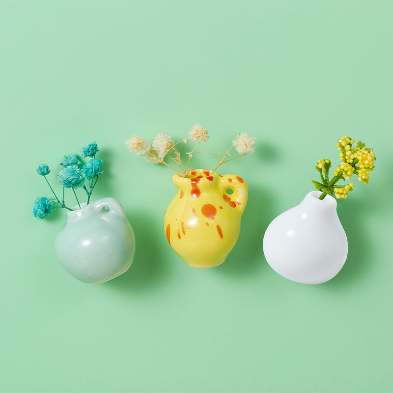 Lisslune | 3-piece set mini plant vases magnets for decorative and fresh accents