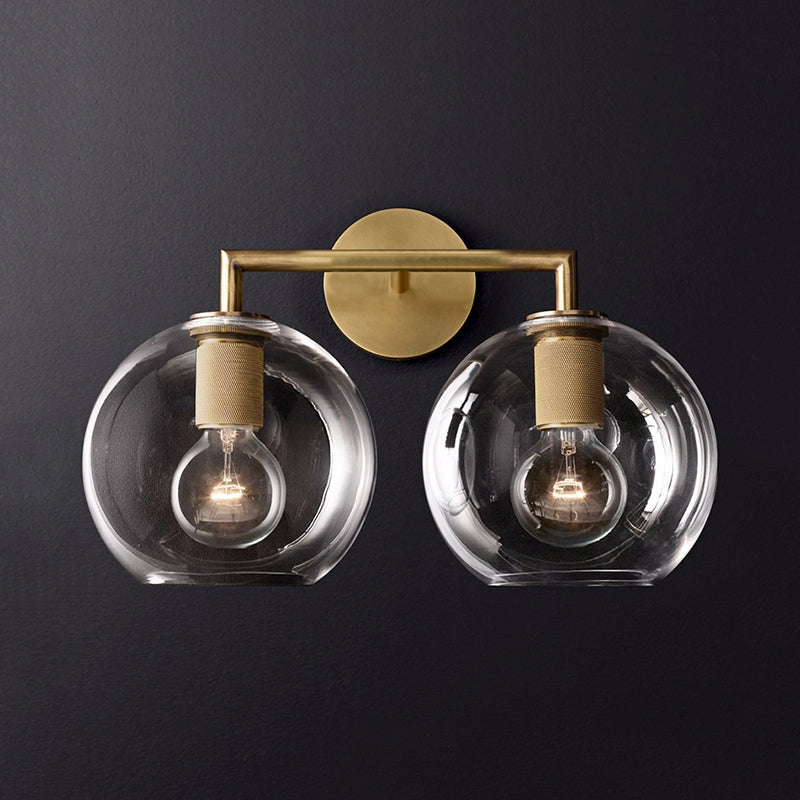 Skørter | Traditionary Armed Scone Light Metal 1/2 Heads Wall Lamp Light in Black/Brass/Chrome for Living Room