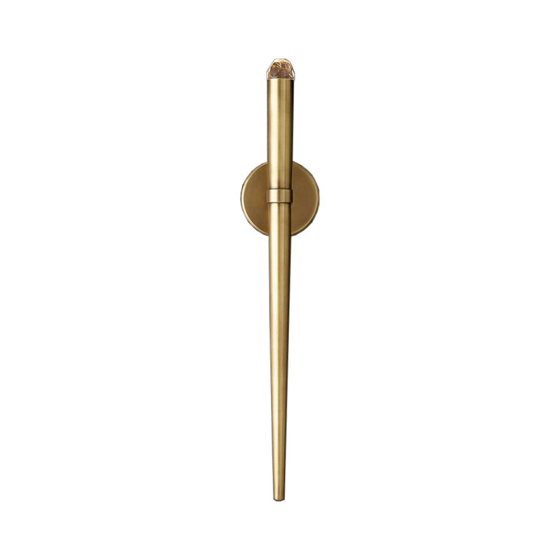 Skørter | Black/Brass Cone Wall Lamp Traditional 1 Head Metal Wall Lighting Fixture in Warm/White Light