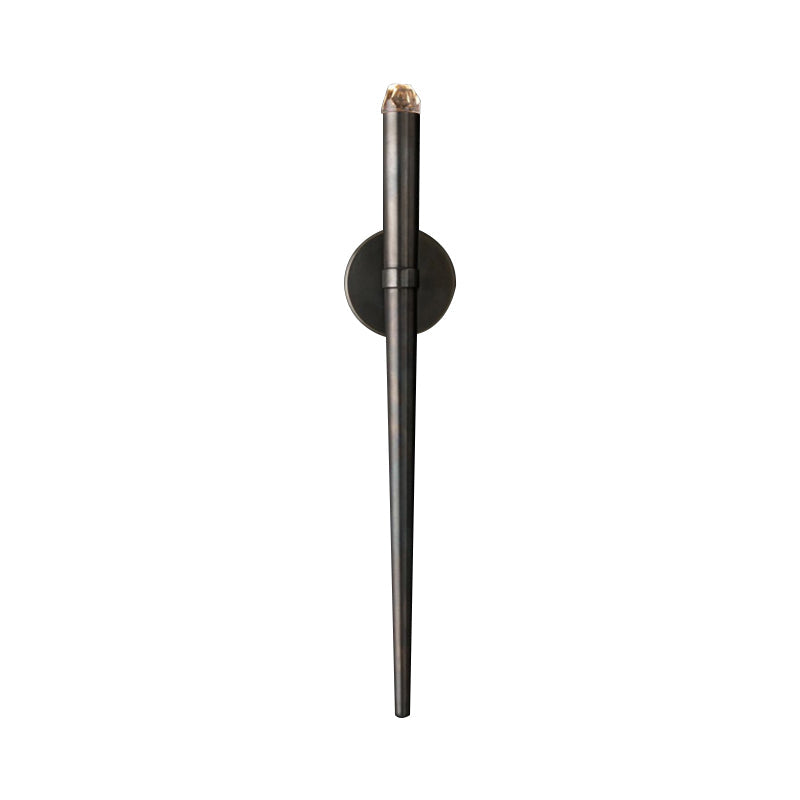 Skørter | Black/Brass Cone Wall Lamp Traditional 1 Head Metal Wall Lighting Fixture in Warm/White Light
