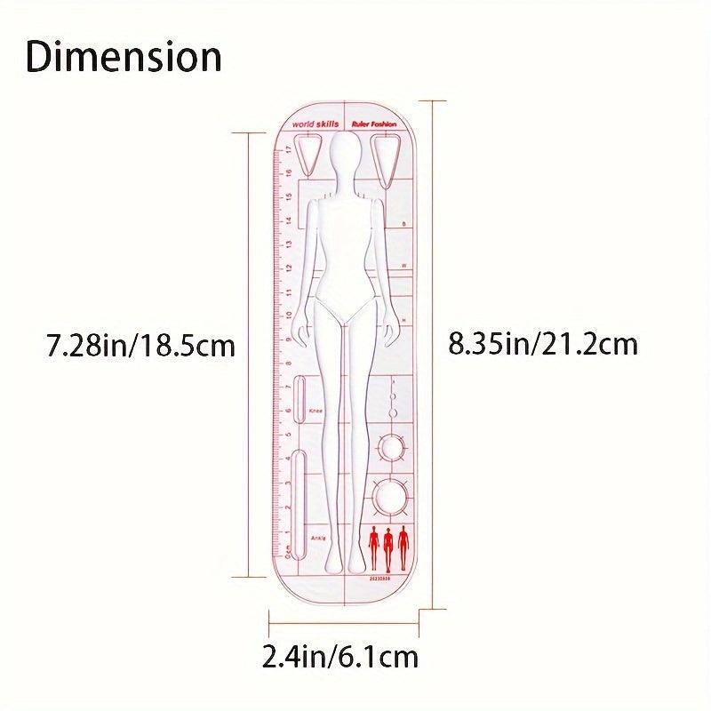 Lisslune | Fashion Design Acrylic Male Figure Template Ruler for Creative Illustrators