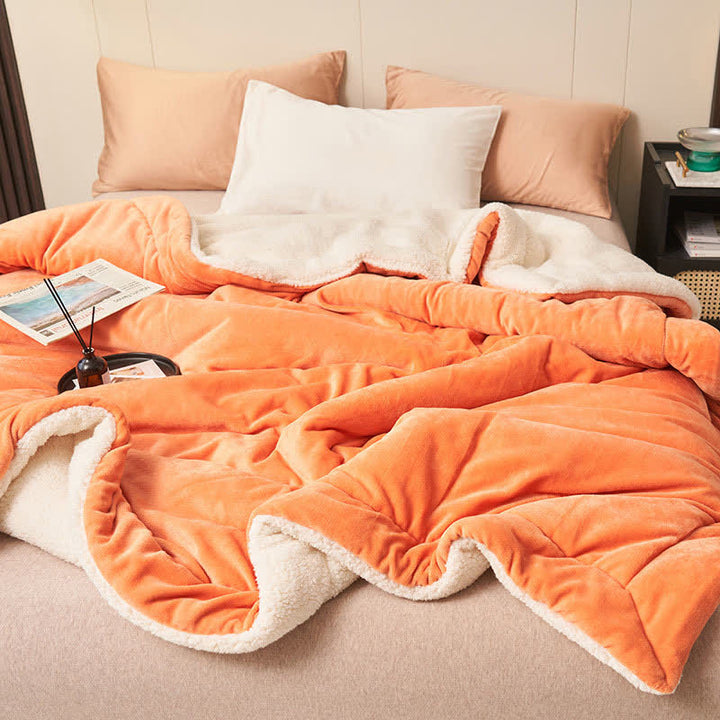 Lisslune | Solid thick double-sided velvet cube blanket