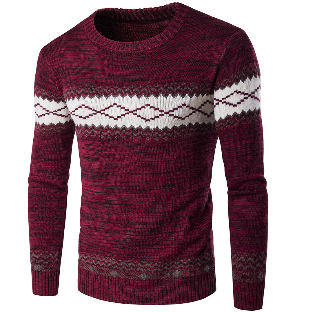 Men's stylish knitted sweater with graphic pattern Lisslune