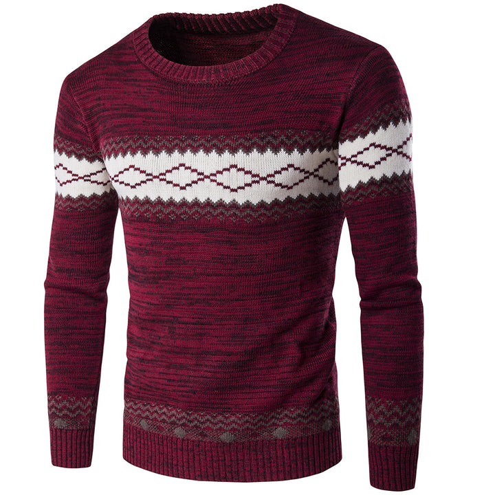 Men's stylish knitted sweater with graphic pattern Lisslune