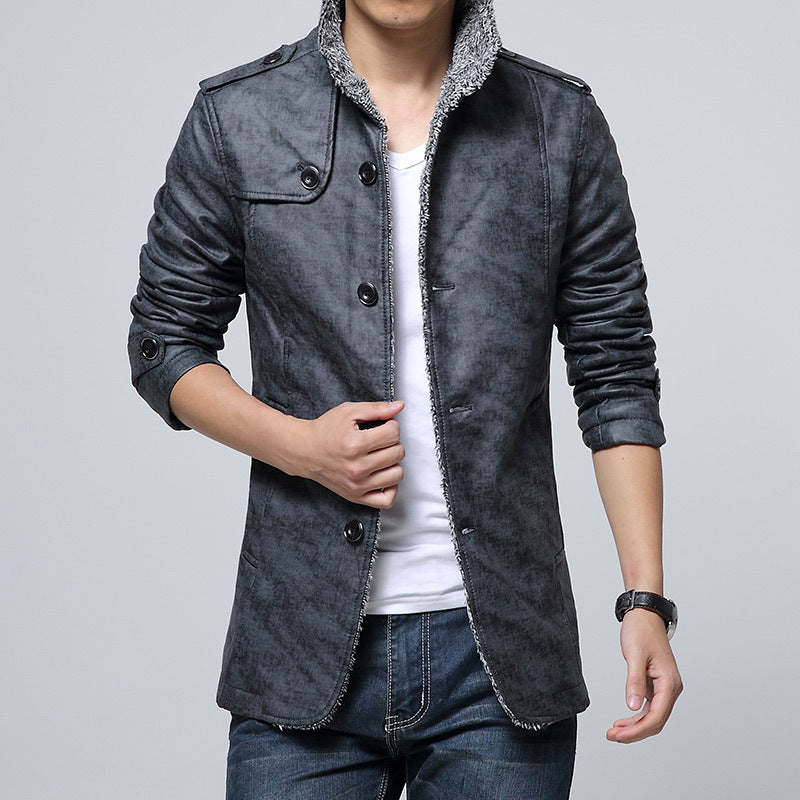 Men's fashionable synthetic leather jacket with soft inner lining Lisslune