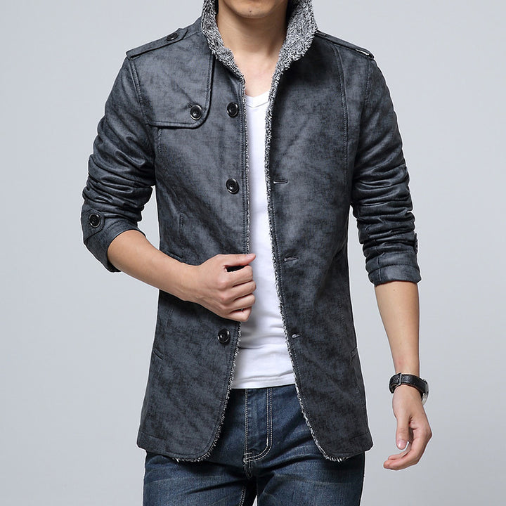 Men's fashionable synthetic leather jacket with soft inner lining Lisslune