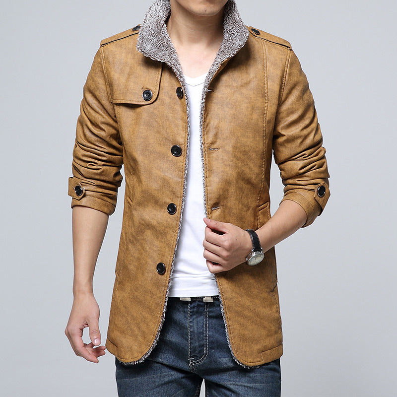 Men's fashionable synthetic leather jacket with soft inner lining Lisslune